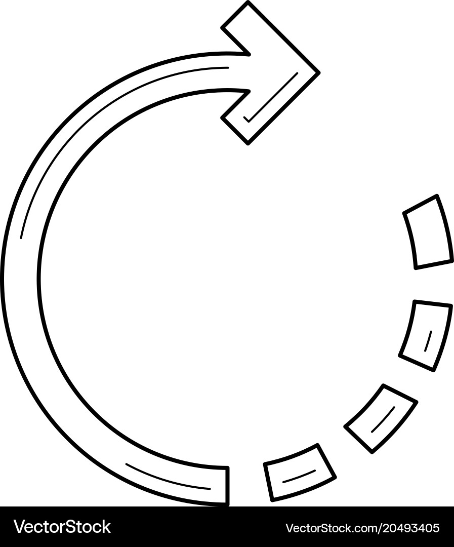 Rotate object line icon vector image