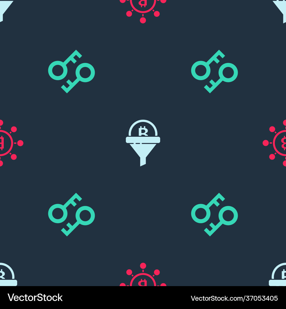 Set blockchain technology bitcoin sales funnel Set blockchain technology bitcoin sales funnel vector image