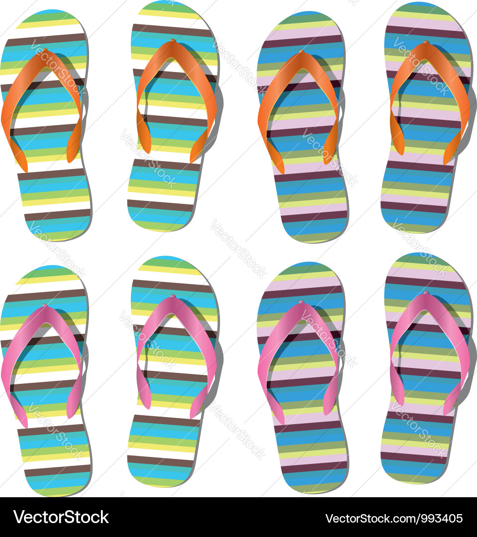 Set of flip-flops vector image