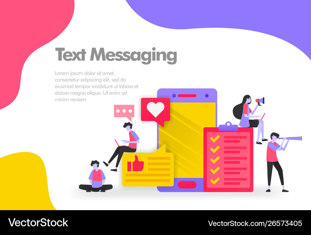 Text messaging concept send and receive messages vector image