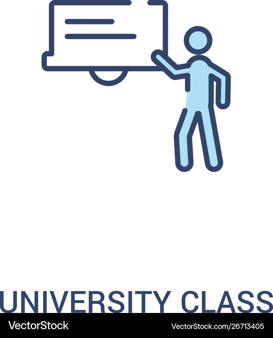 University class concept 2 colored icon simple University class concept 2 colored icon simple vector image