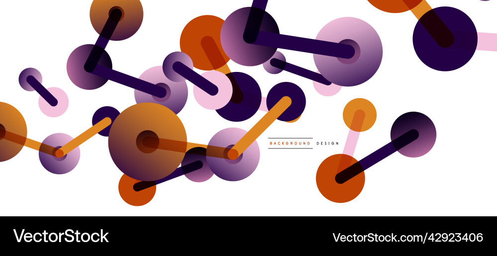 Abstract background round dots connected by lines Vector Image