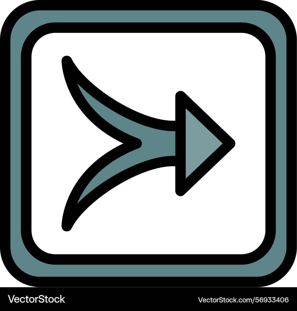 Arrow merge right line filled style icon design vector image