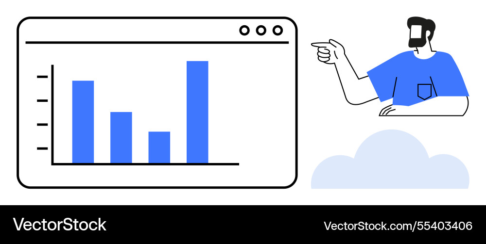 Business presentation with data analytics chart Business presentation with data analytics chart Vector Image