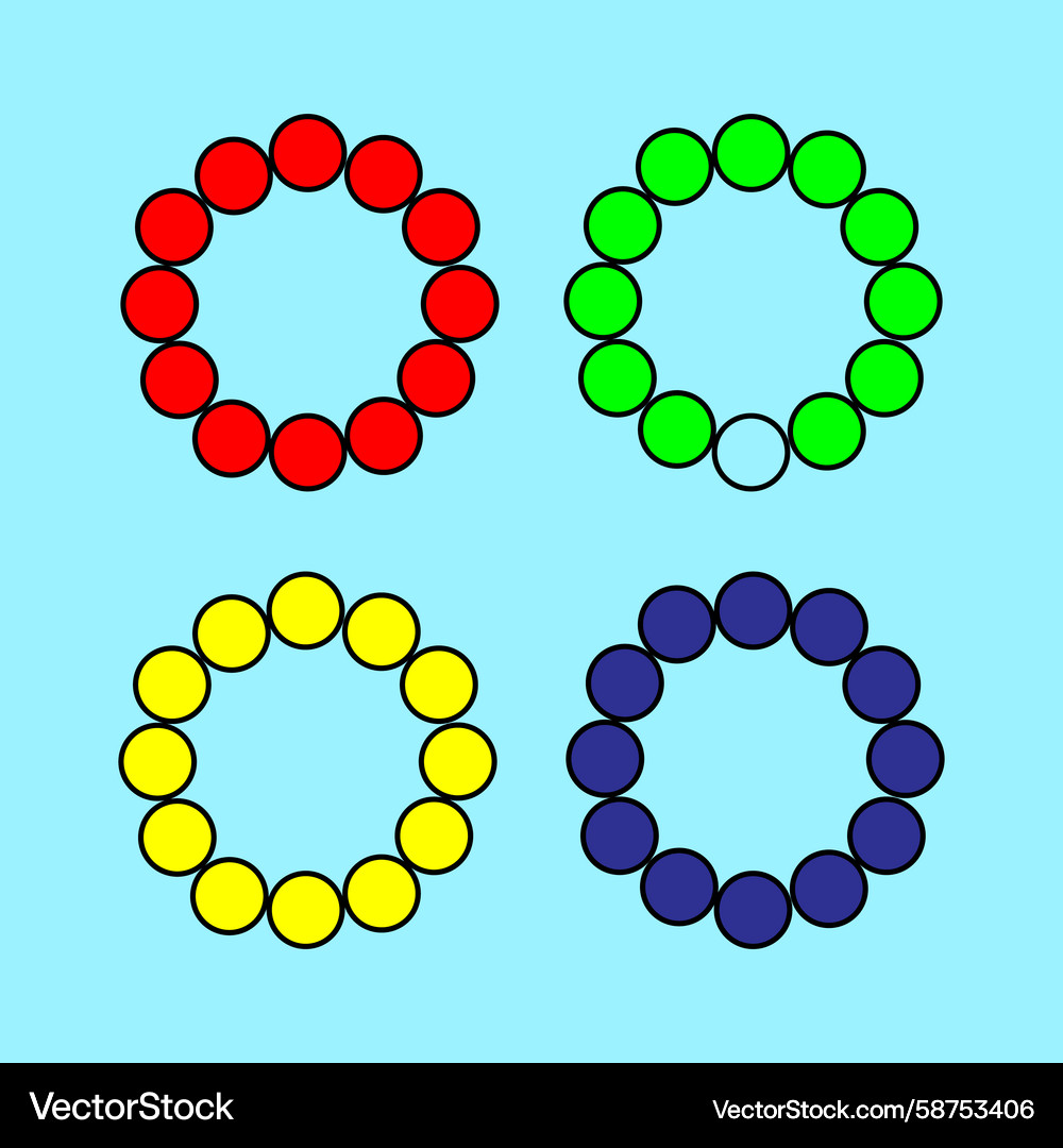 Colorful Dot Pattern - Round Elements Vector Image