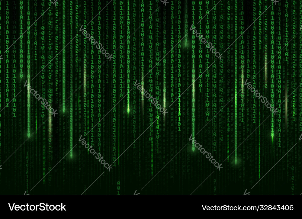 Digital Binary Code Matrix Background vector image