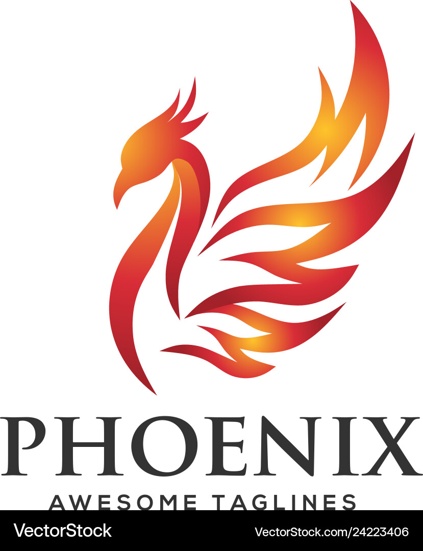 Elegant Phoenix Logo Concept Vector Image