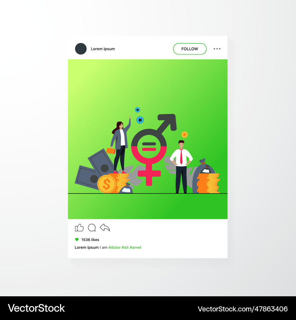 Gender wage equality in business Gender wage equality in business vector image
