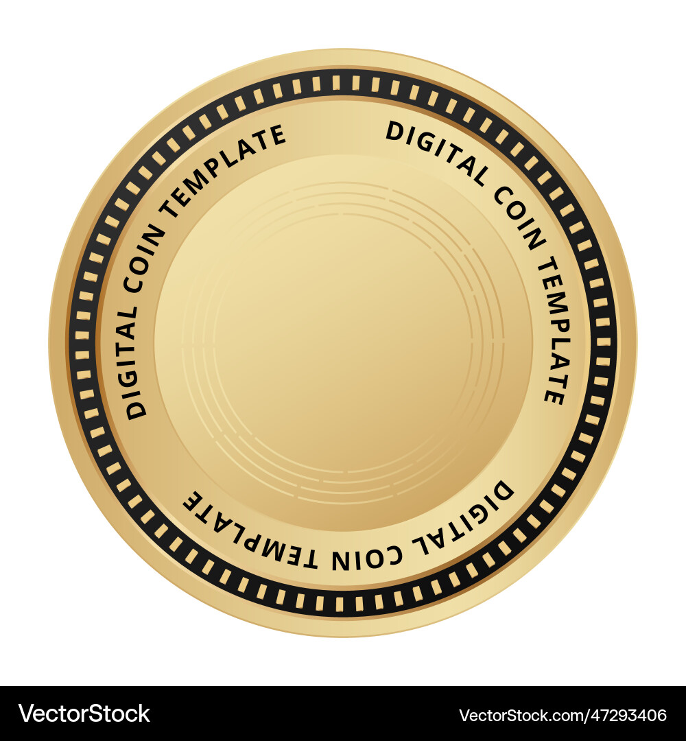 Gold Crypto Token Template – Royalty-Free Vector | VectorStock