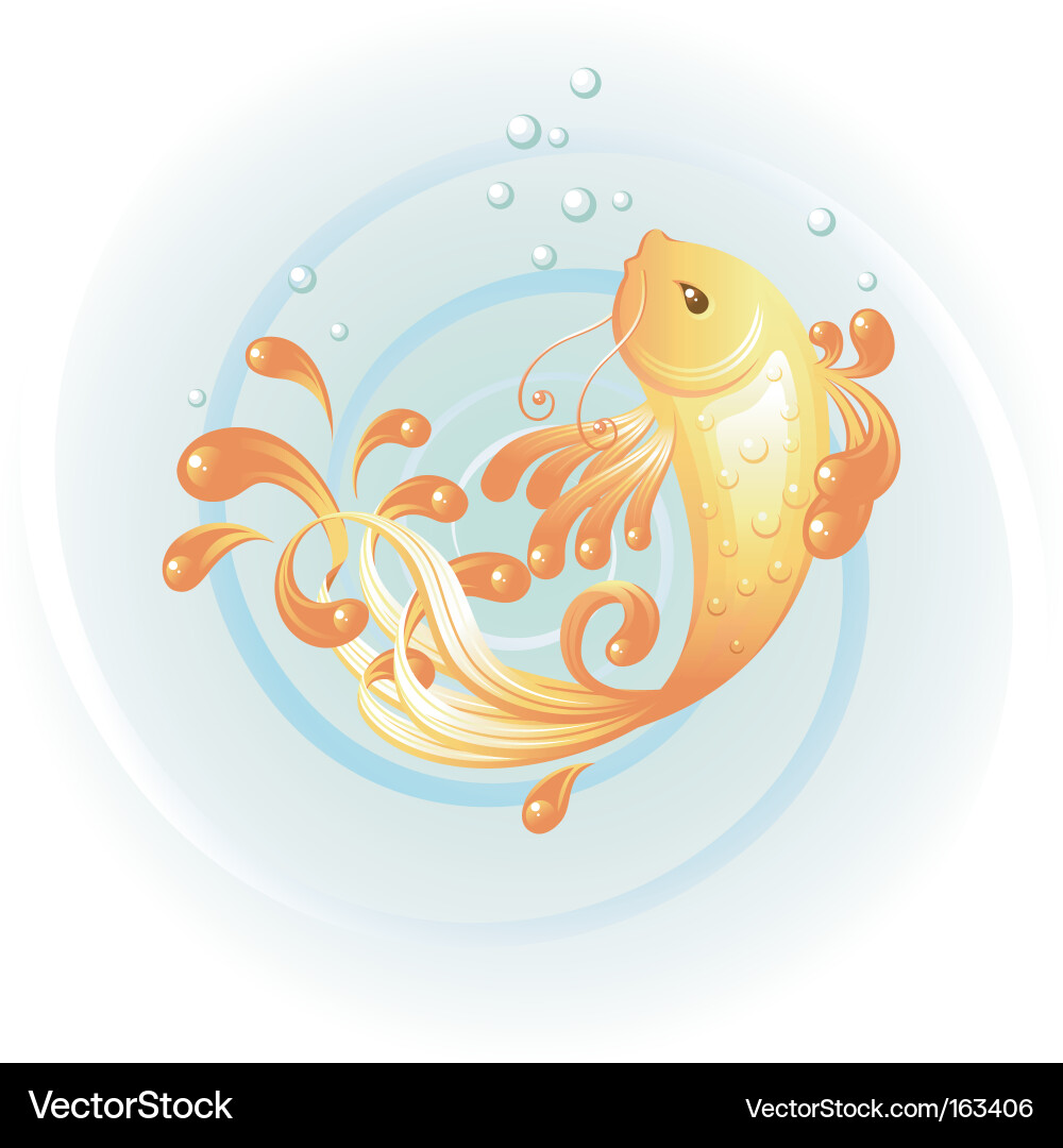 Golden Carp Whirlpool Vektorbild