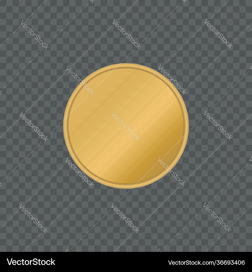 Golden Coin Mockup - Transparent Background vector image