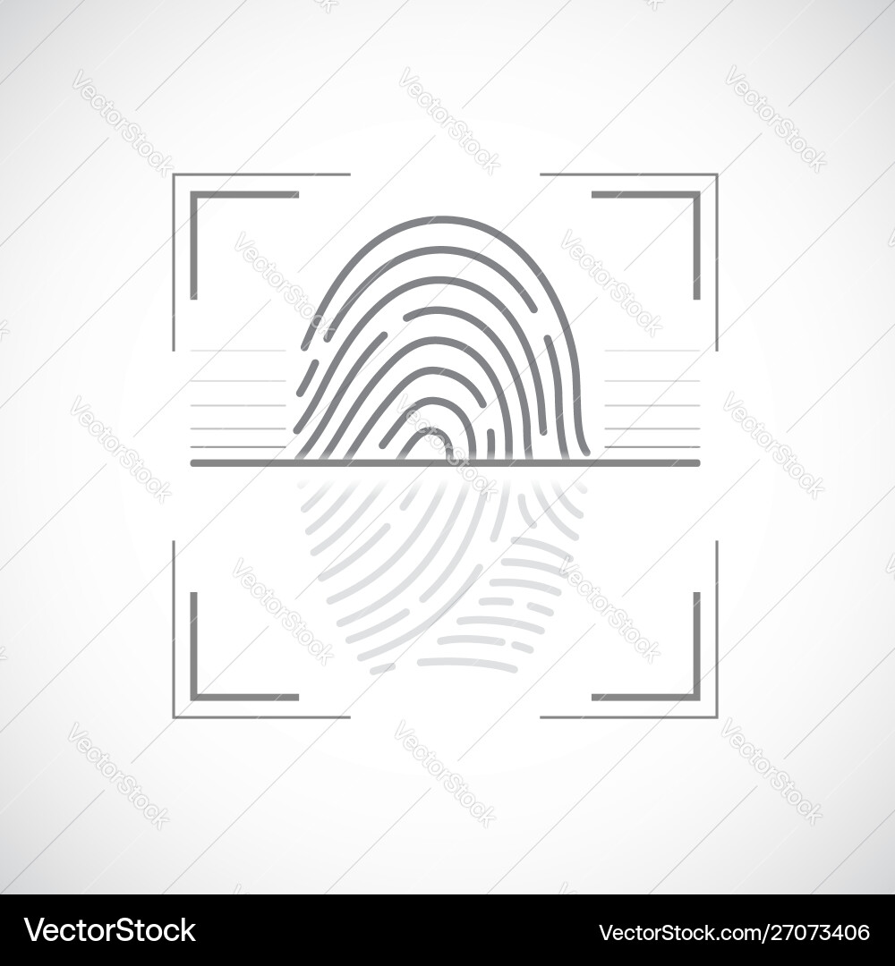 Icon fingerprint scan data security vector image