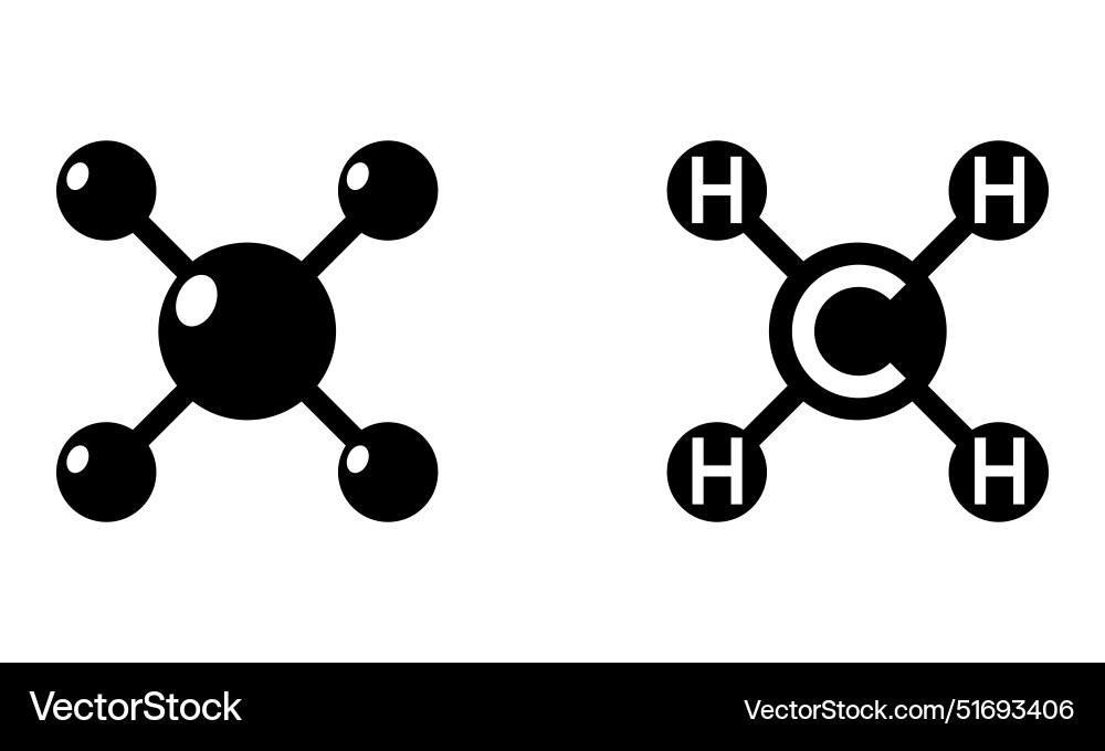 Methane atomic molecule structure icon Vector Image