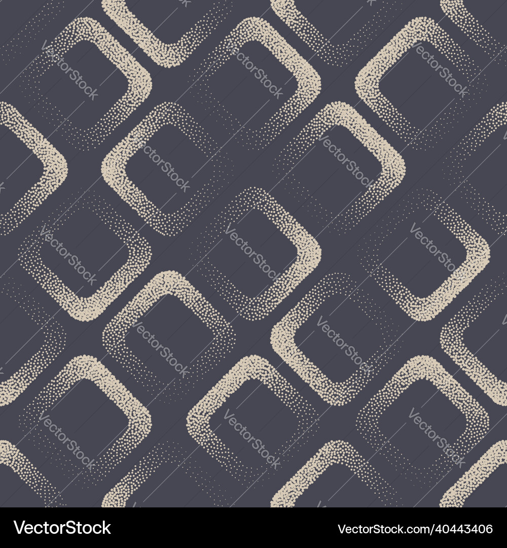 Rounded squares dotwork seamless pattern Rounded squares dotwork seamless pattern vector image