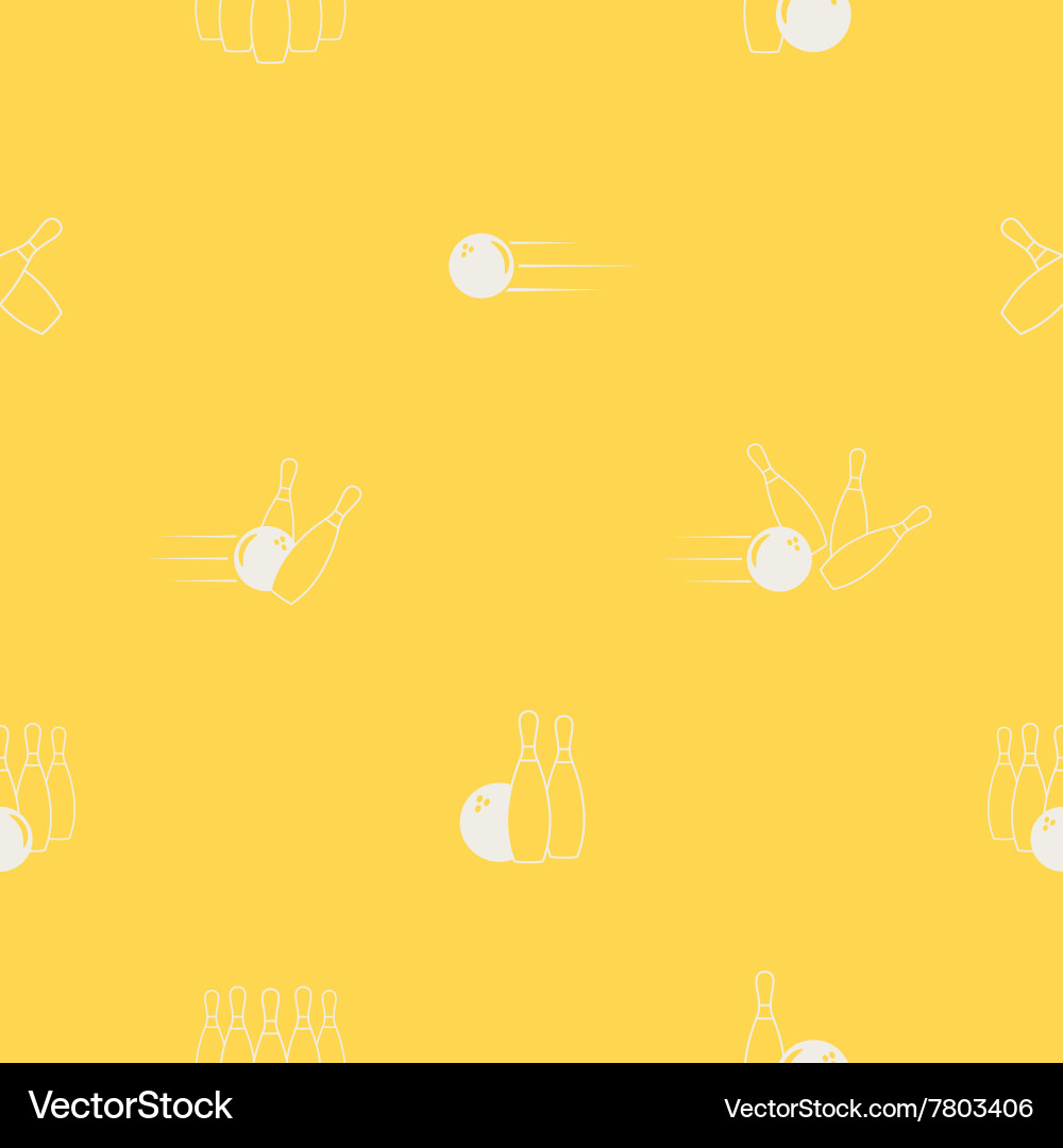 Seamless pattern with bowling icons vector image