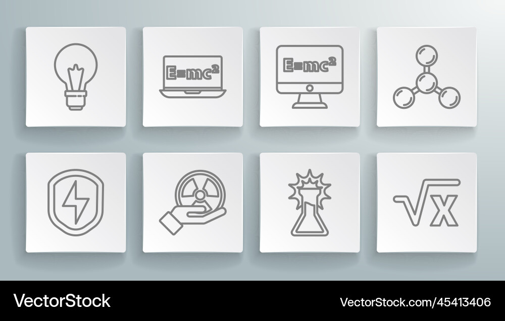Set line secure shield with lightning equation Set line secure shield with lightning equation vector image
