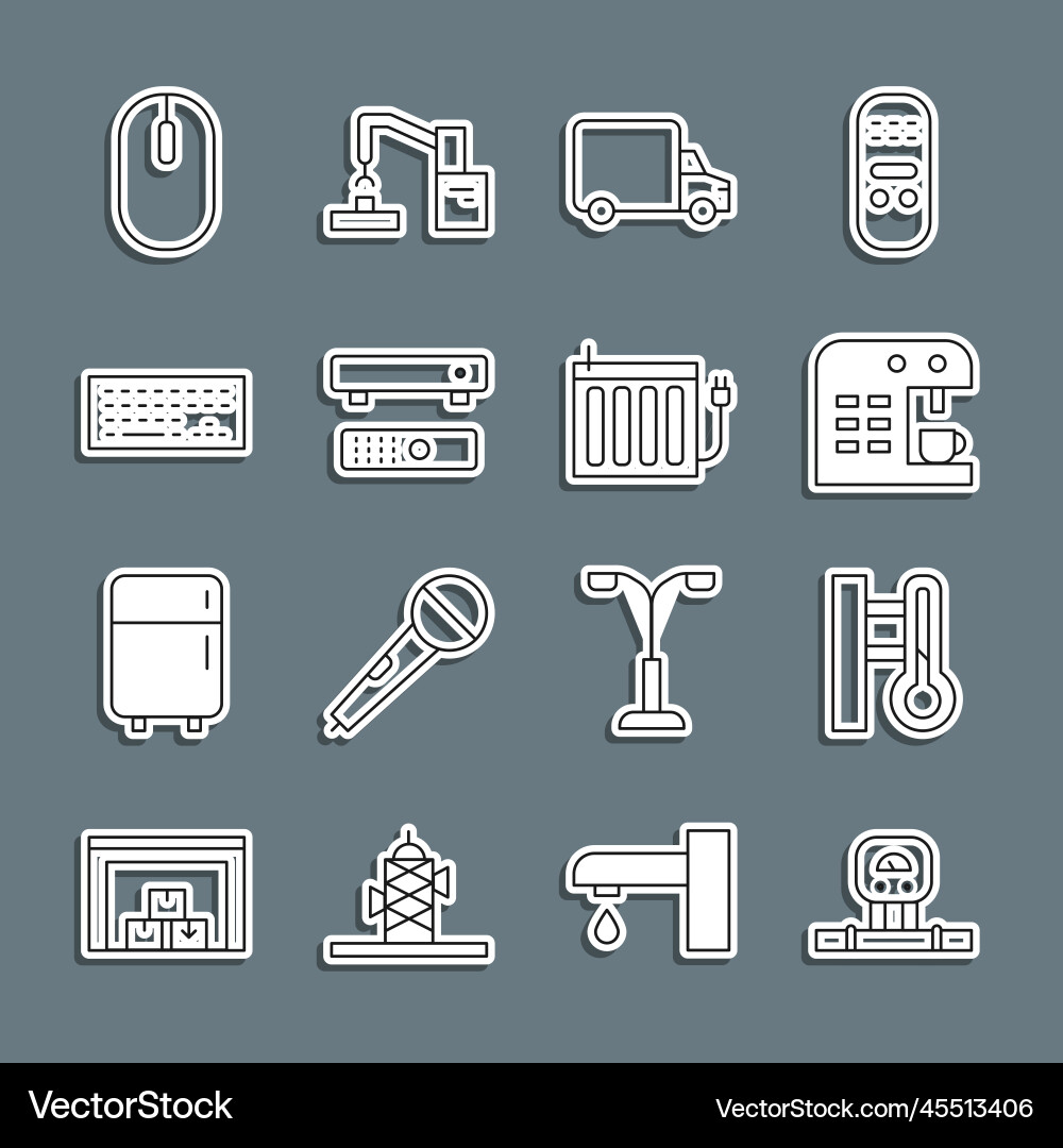 Set line smart sensor meteorology thermometer Vector Image