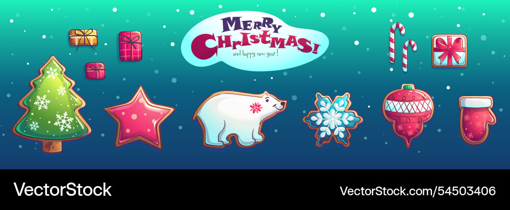 Set of year characters and objects Set of year characters and objects vector image