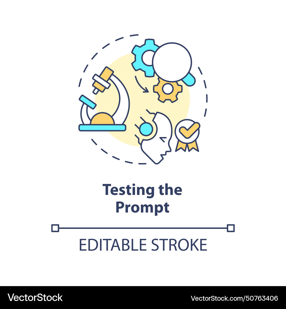 Testing prompt multi color concept icon Testing prompt multi color concept icon Vector Image