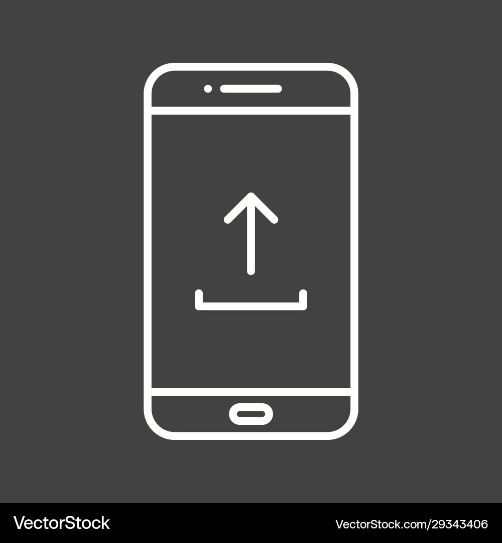 Unique upload to phone line icon vector image