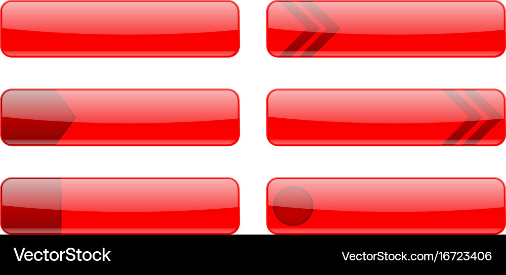 User interface red symbols web site menu elements Vector Image