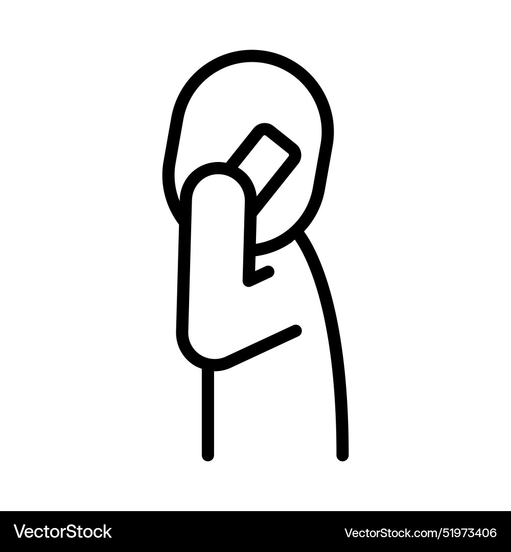 Using smartphone icon in thin line style graphic Vector Image