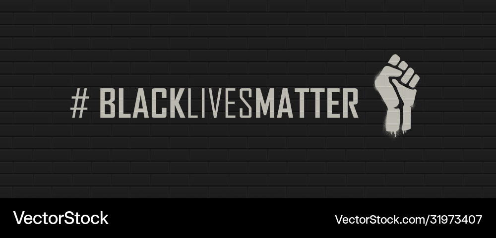Black lives matter hashtag on a brick wall Black lives matter hashtag on a brick wall vector image