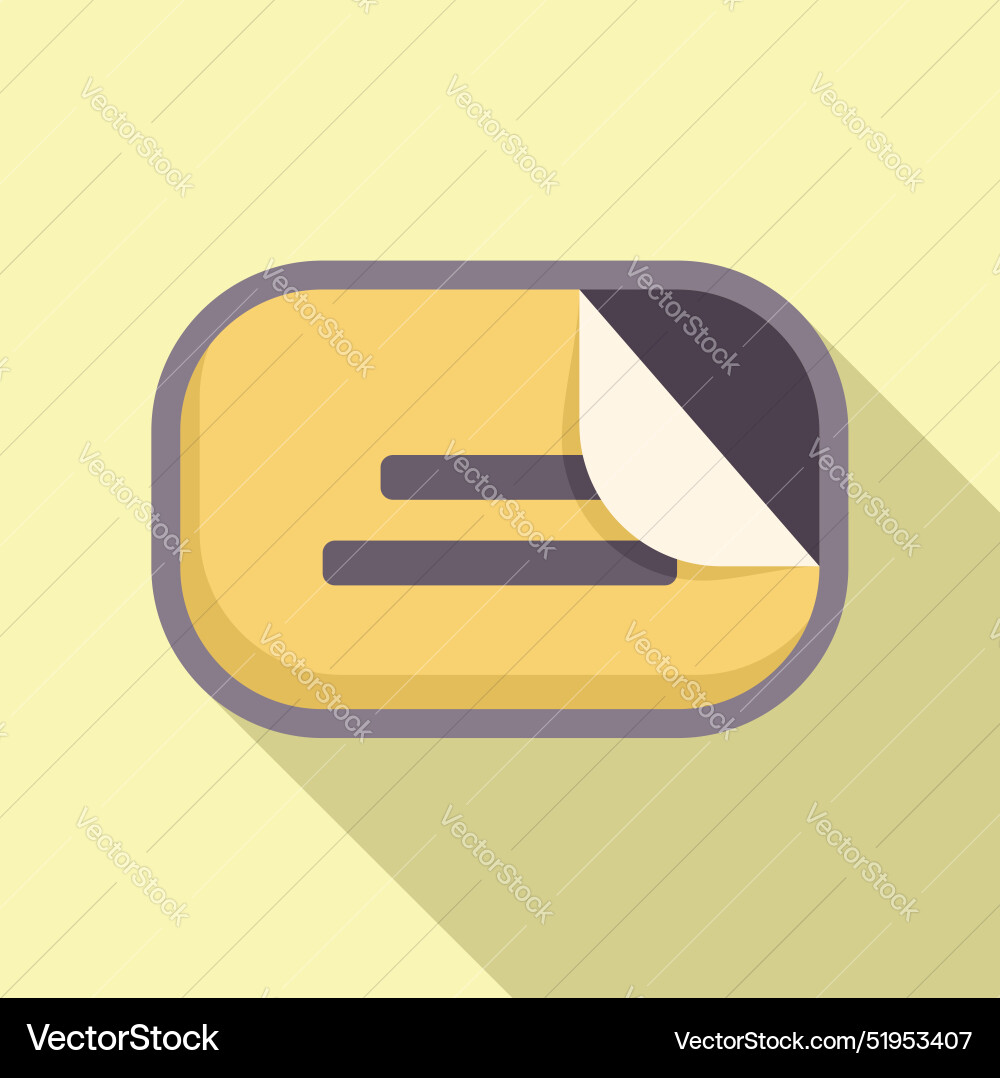 Blank rounded rectangular sticker with curl up Vector Image