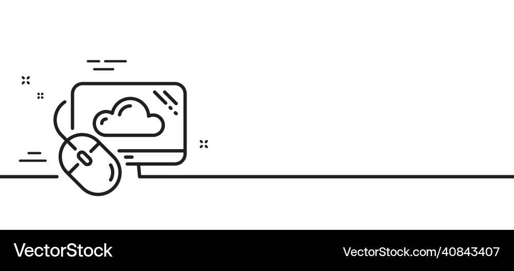 Cloud computing line icon internet data storage vector image