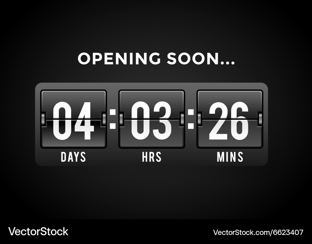 Countdown clock digits board panels timer vector image