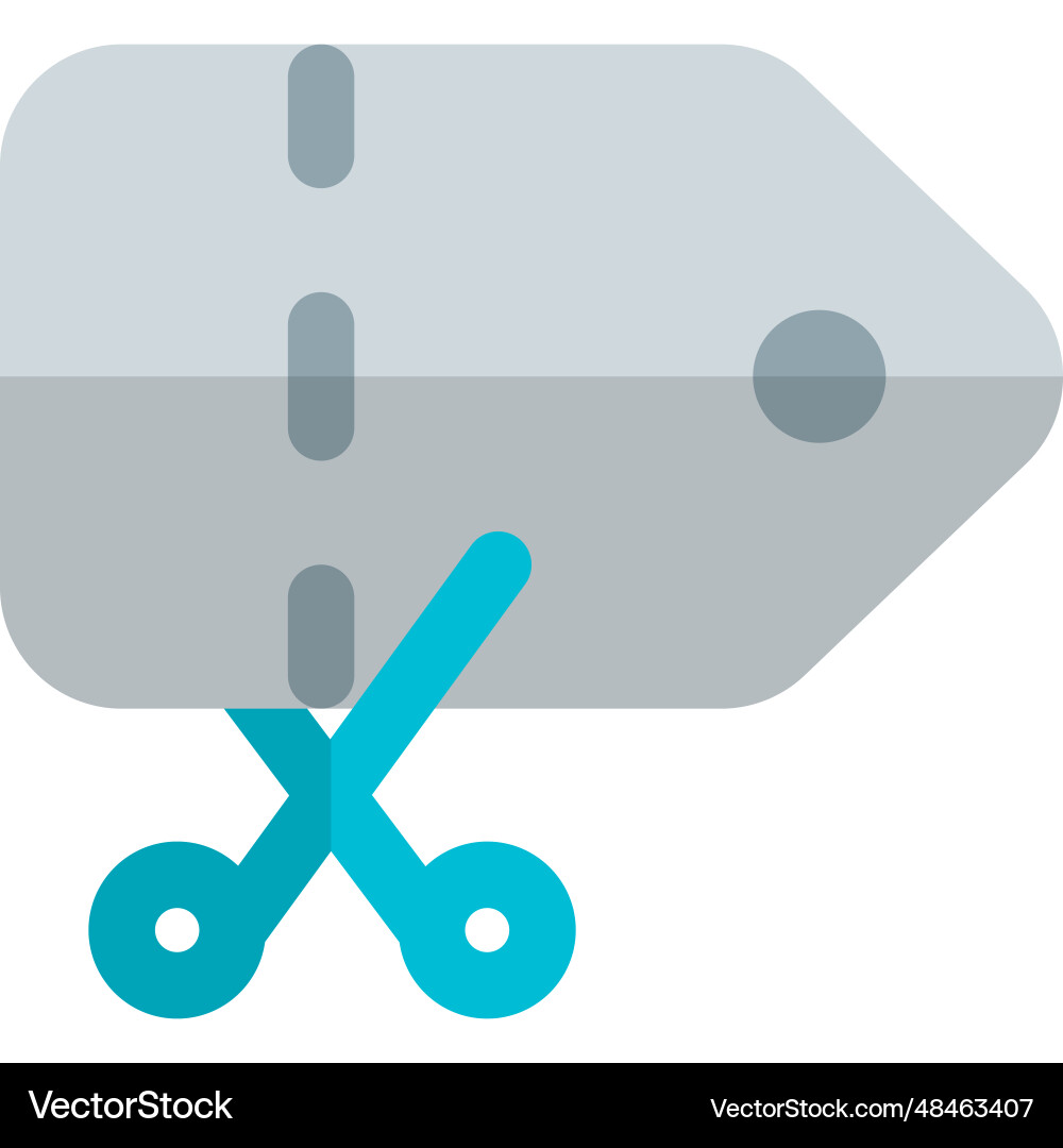 Cutting price tag linked with product Vector Image