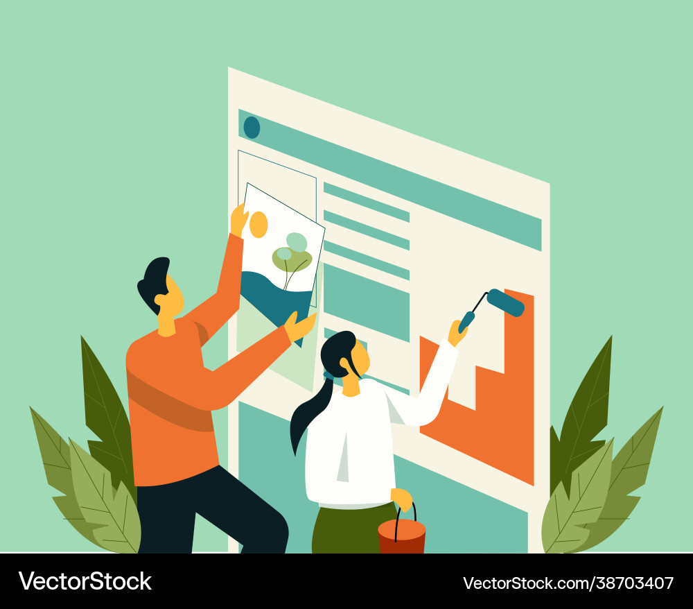Designer designing application Designer designing application vector image