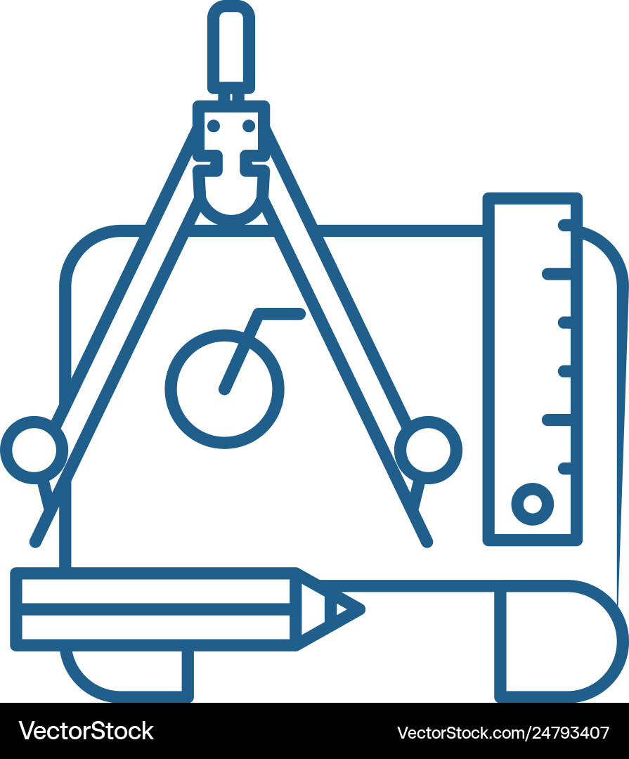 Engineering project line icon concept vector image