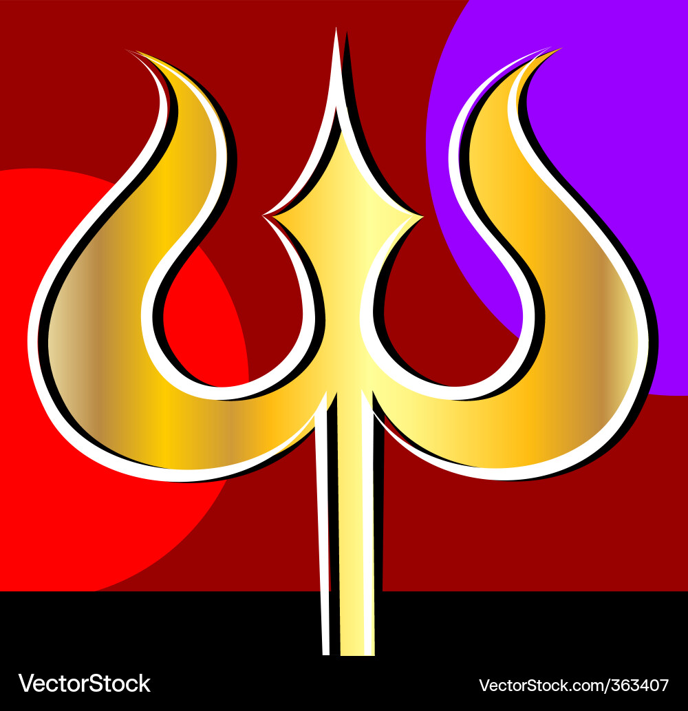 Golden trishul Vector Image