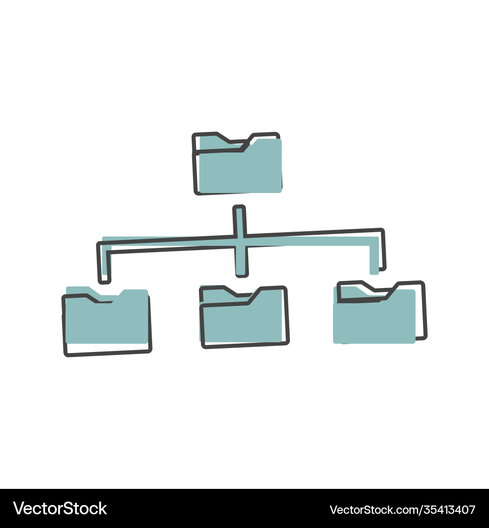 Icon file system organization on a computer Icon file system organization on a computer vector image