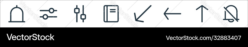 Interface line icons linear set quality Interface line icons linear set quality vector image