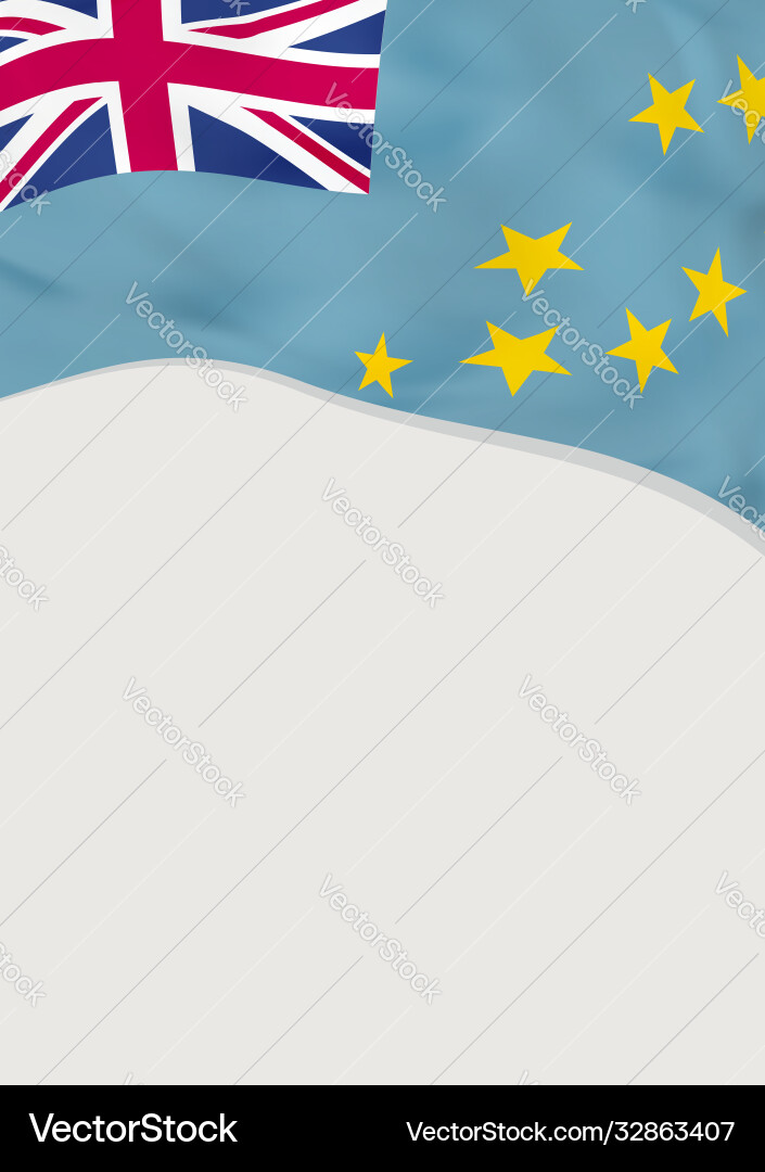 Leaflet design with flag tuvalu template Vector Image