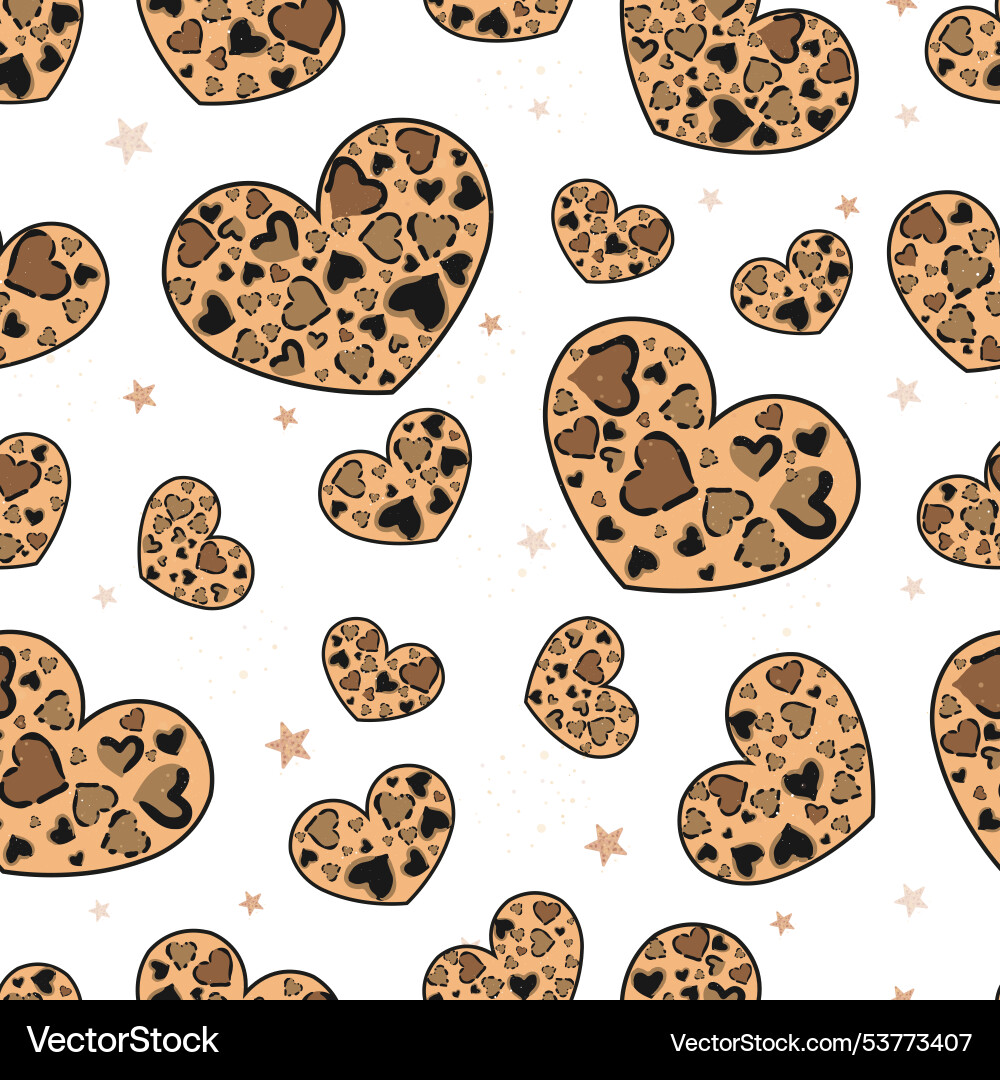 Leopard made of heart pattern Leopard made of heart pattern vector image