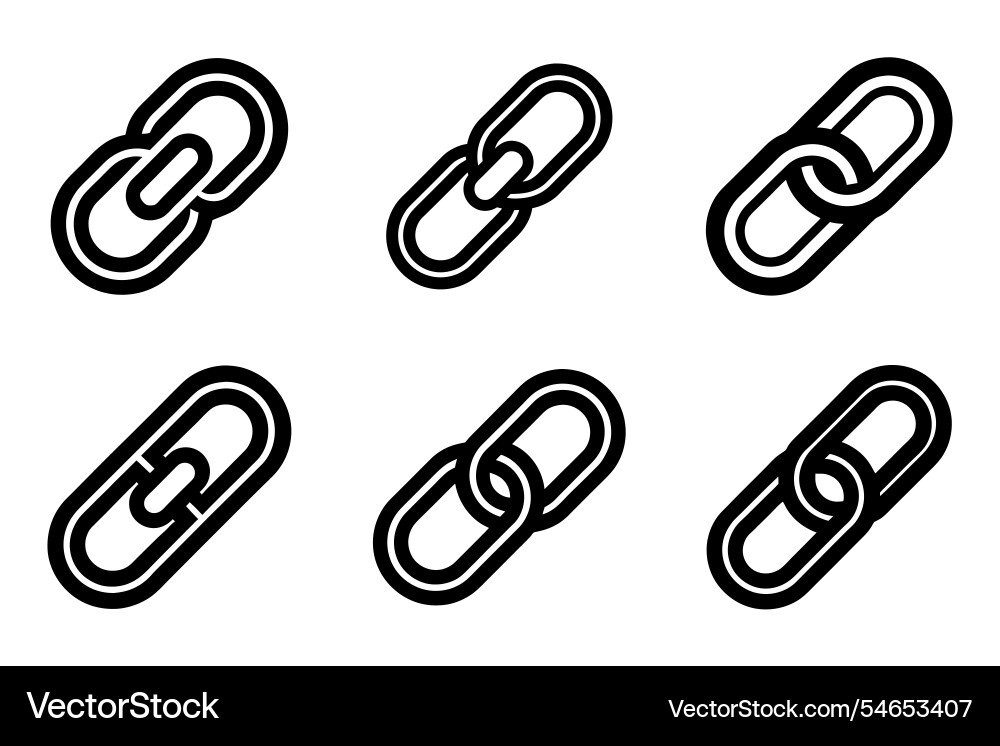 Link icon set in line art style Link icon set in line art style Vector Image