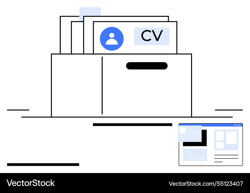 Organized folder managing cvs and profiles Organized folder managing cvs and profiles Vector Image