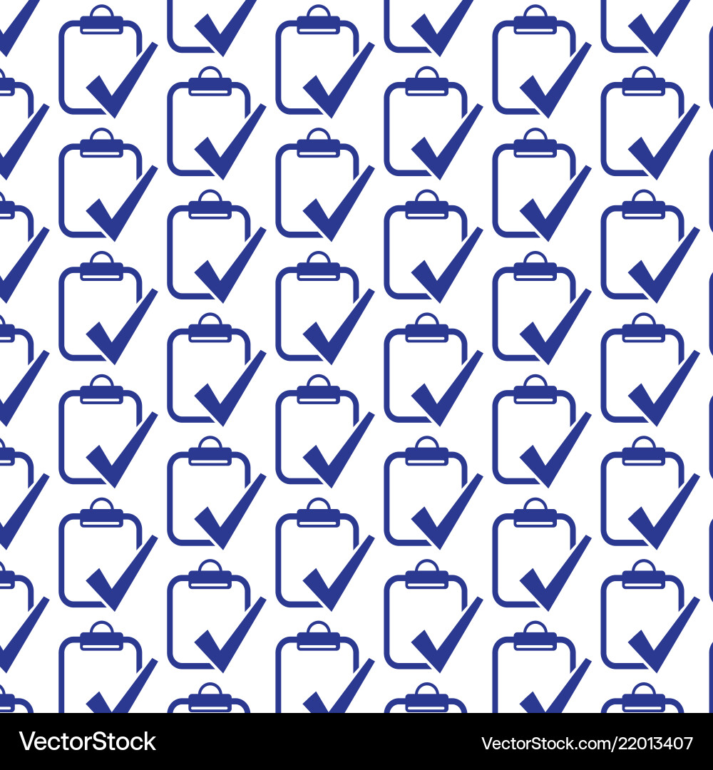Pattern background clipboard check list icon Vector Image