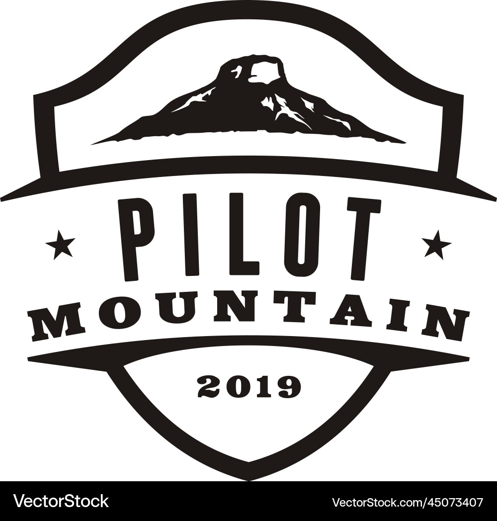 Pilot Mountain Silhouette Logo Vector Image