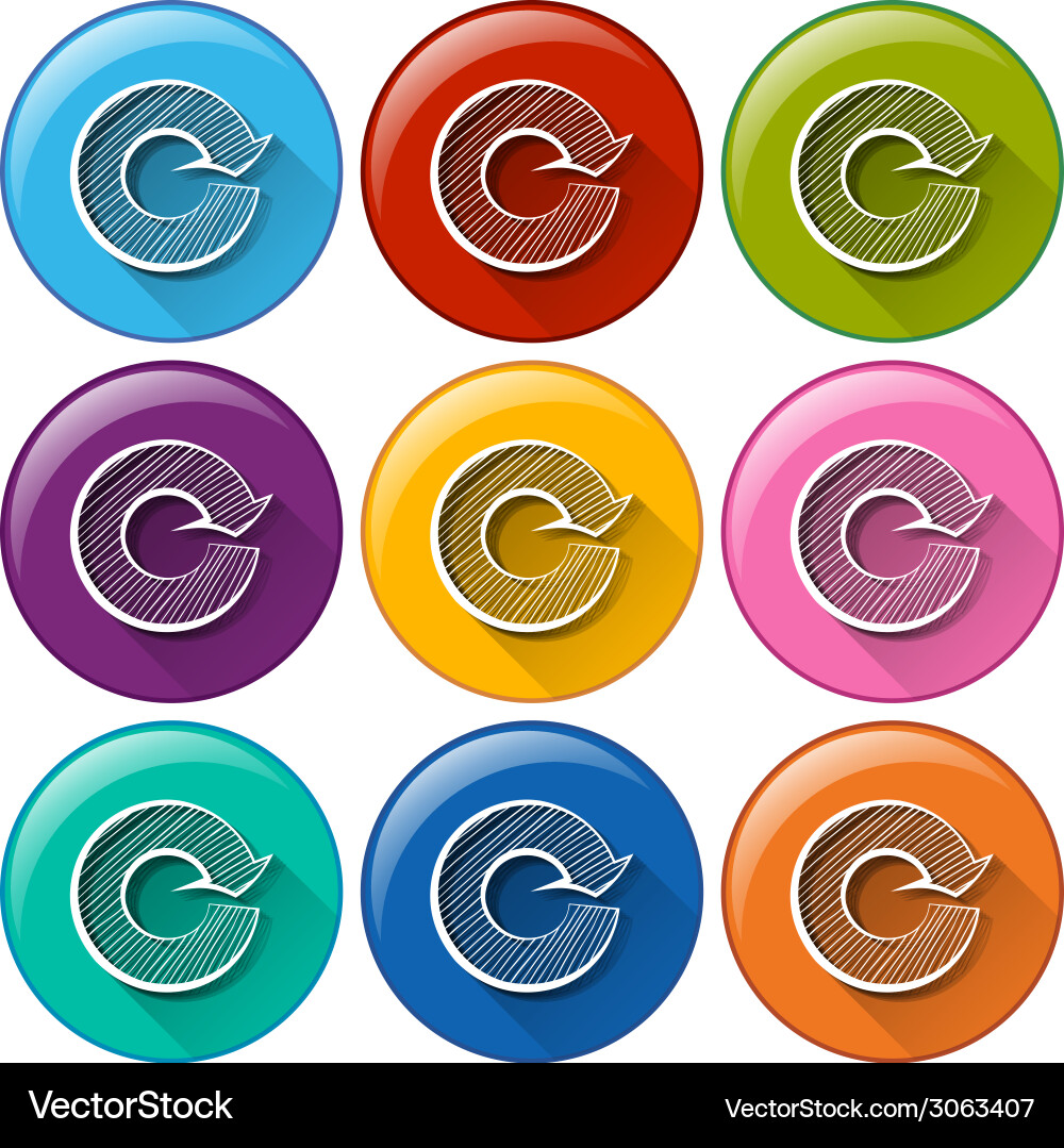 Rounded buttons with arrows Vector Image