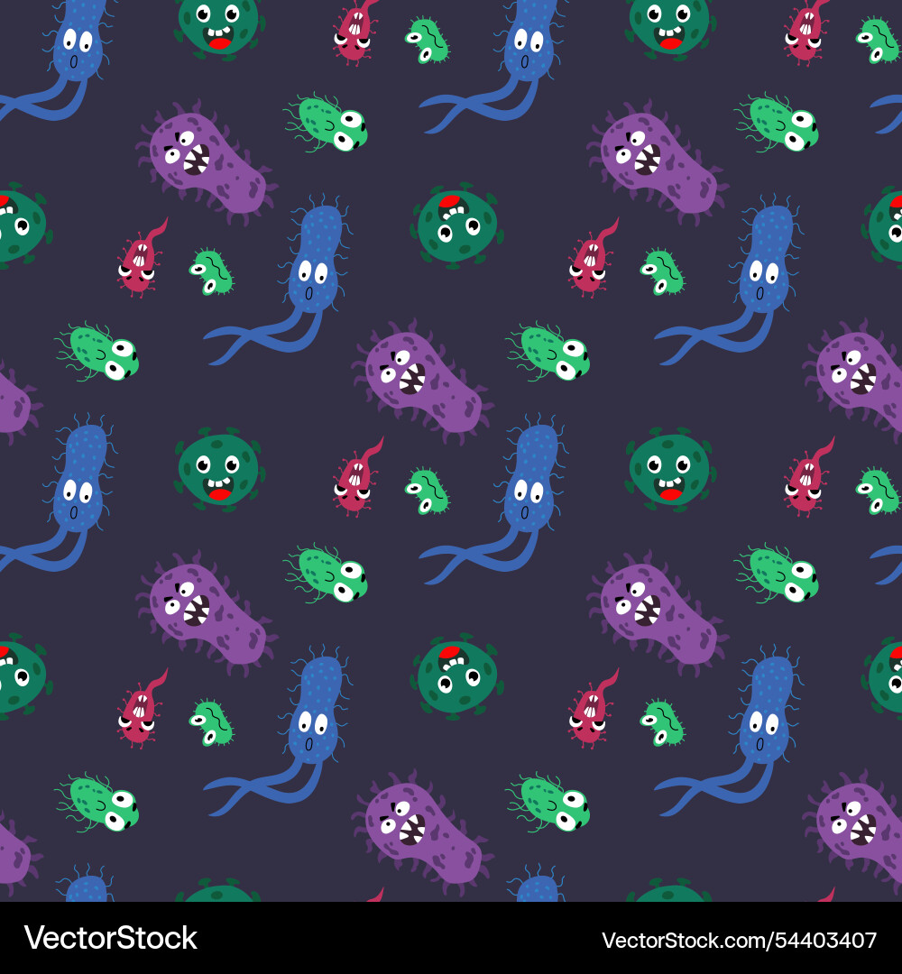 Seamless pattern with bacteria Seamless pattern with bacteria vector image