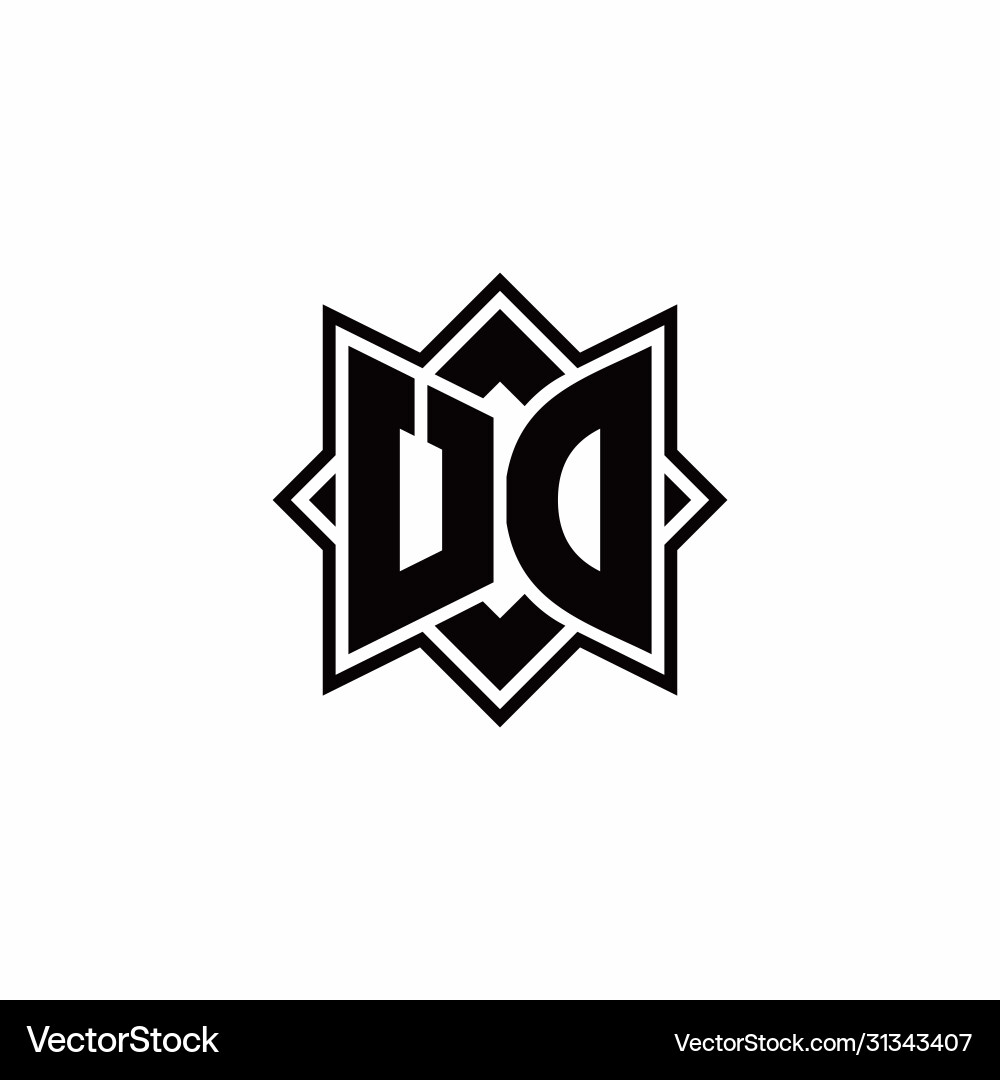 Ud monogram logo with square rotate style outline vector image