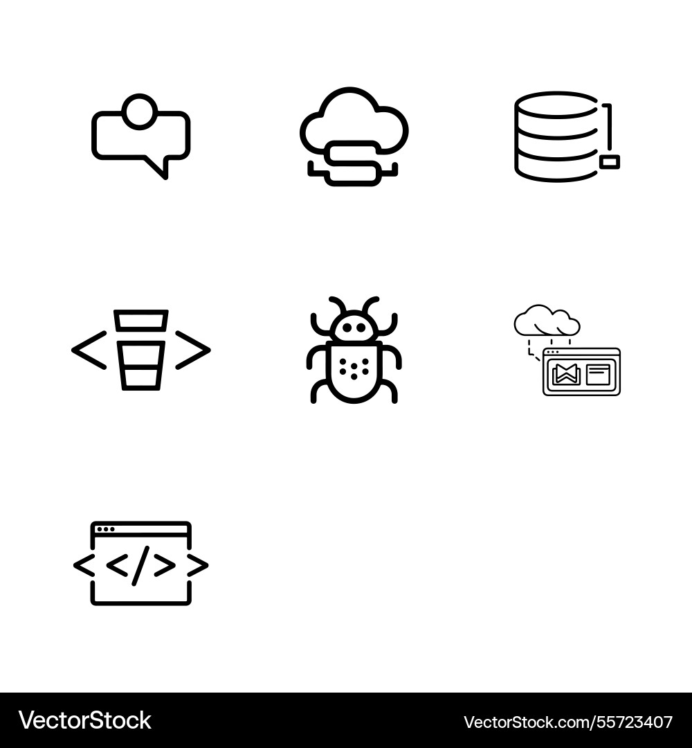 Web and app development icons set Web and app development icons set vector image