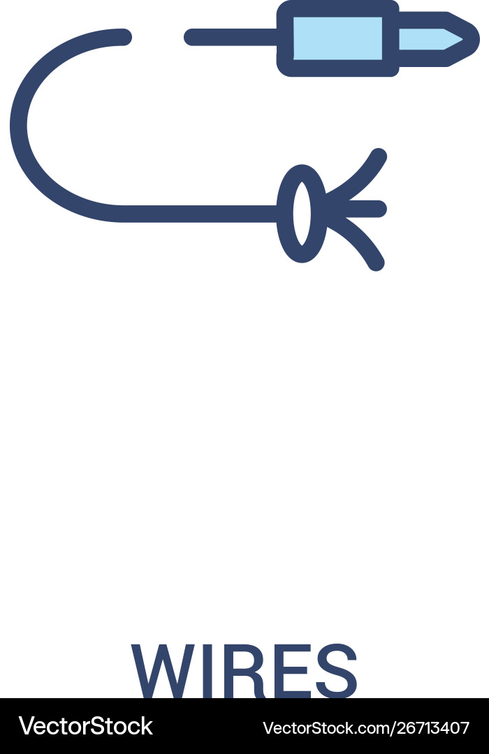 Wires concept 2 colored icon simple line element Wires concept 2 colored icon simple line element vector image