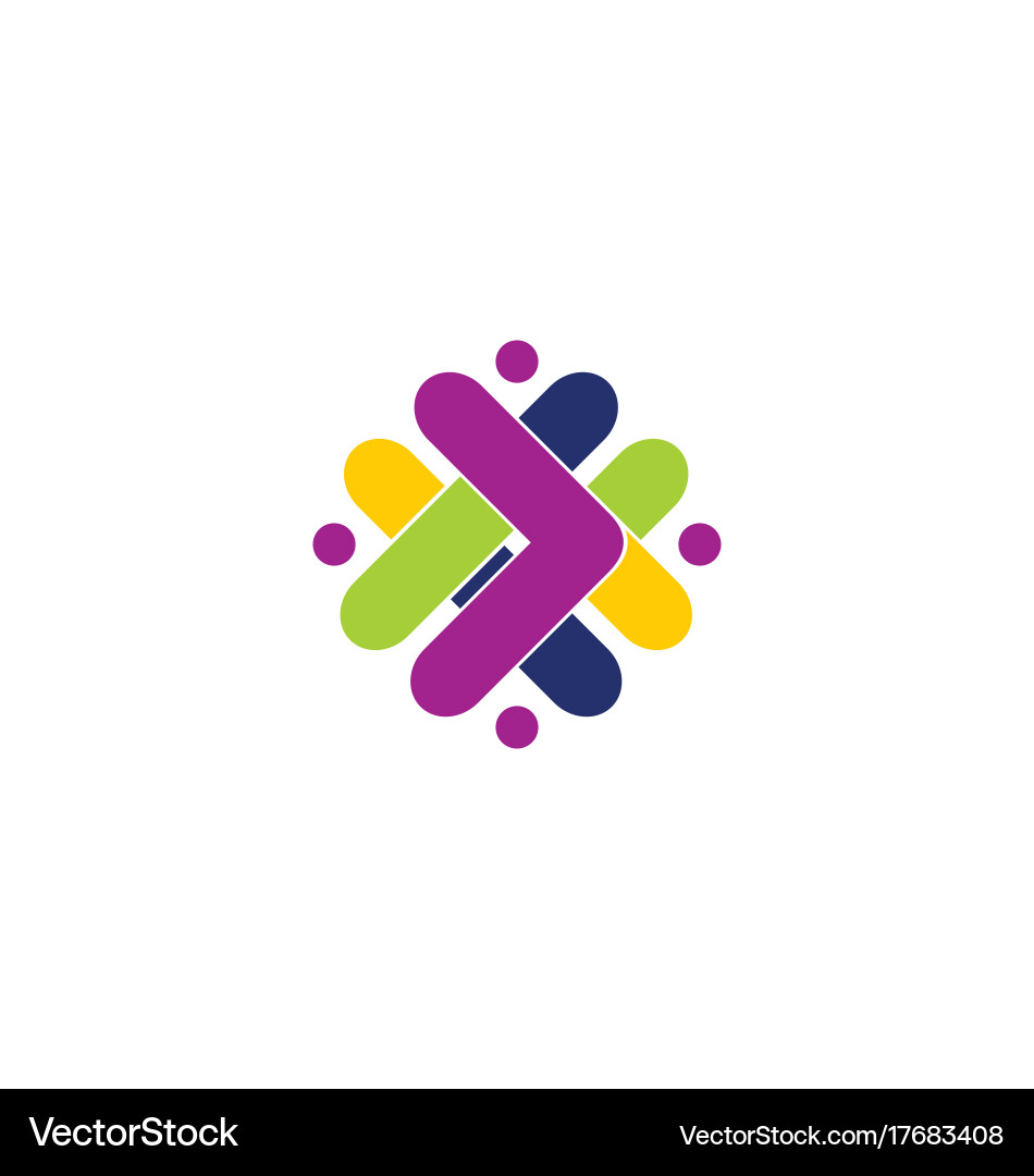 Abstract shape arrow color logo Royalty Free Vector Image