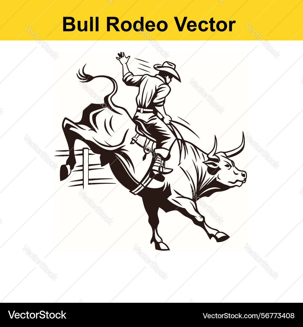 Ai-generated western bull rodeo the ultimate test Vector Image