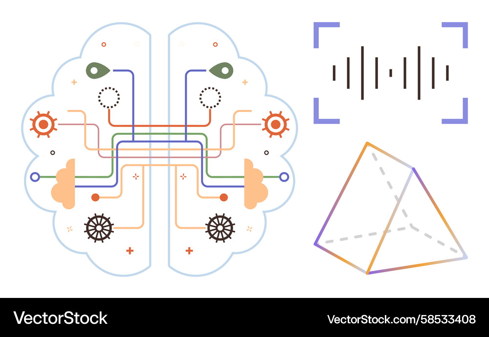 AI Neural Network Circuit Diagram Vector Image
